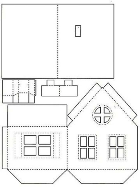 Новогодние домики своими руками из картона и бумаги