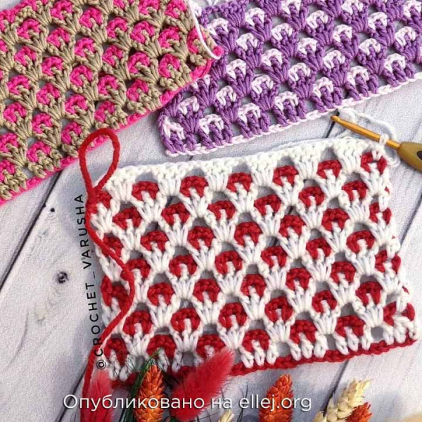 Интересные двухцветные узоры и темы • МК от crochet_varusha