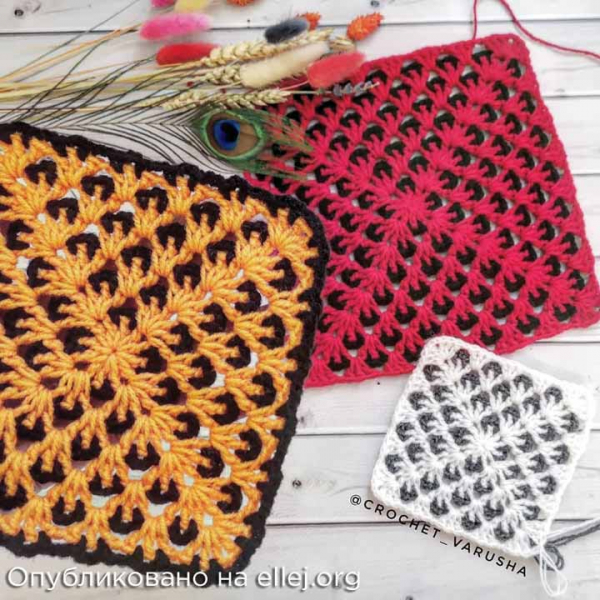 Интересные двухцветные узоры и темы • МК от crochet_varusha