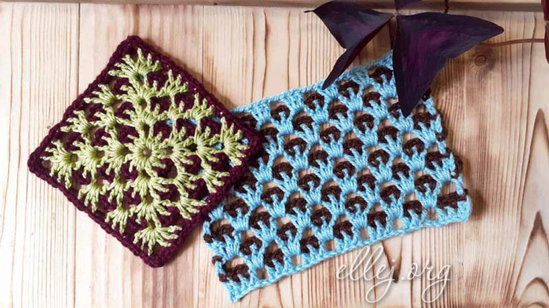 Интересные двухцветные узоры и темы • МК от crochet_varusha